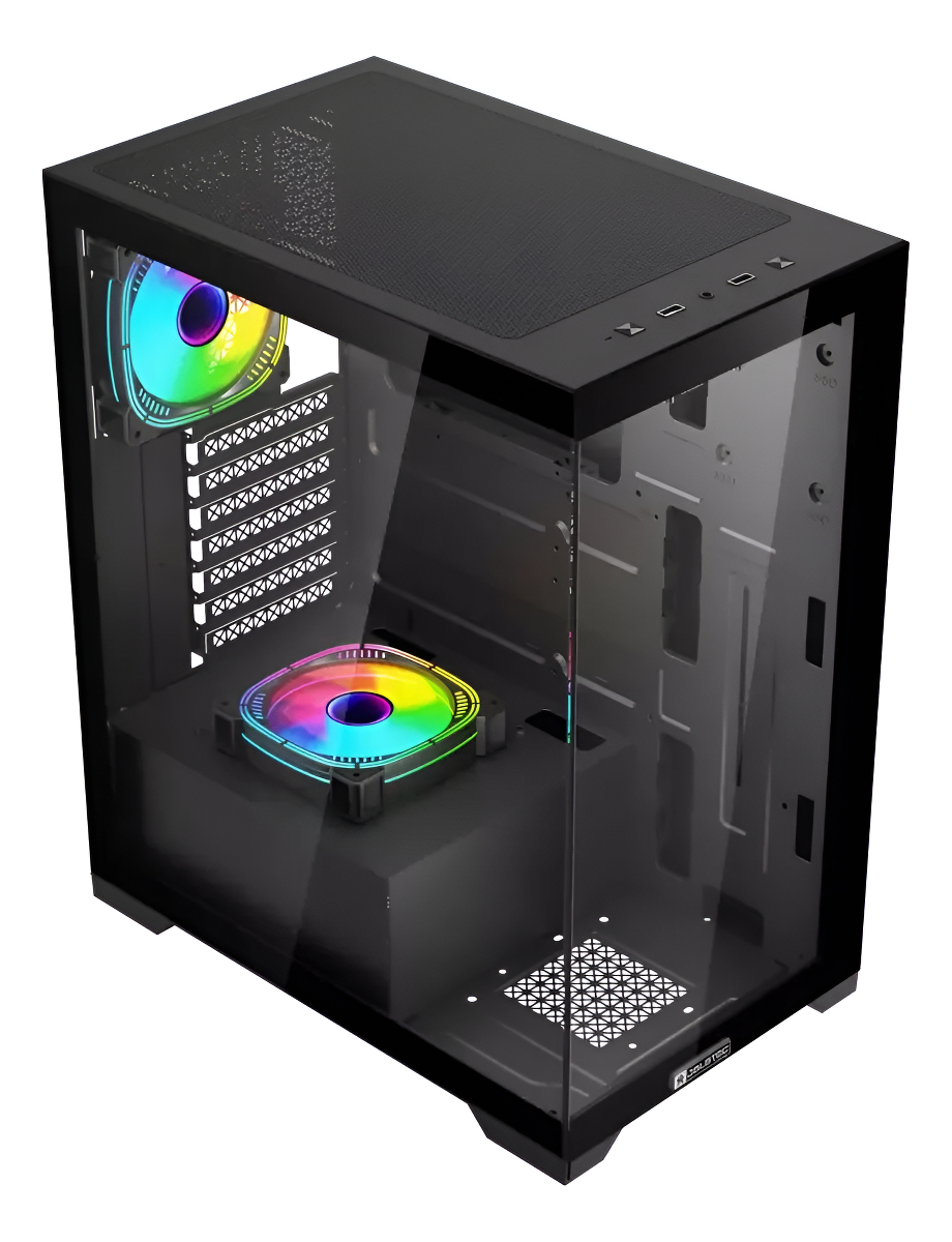 GABINETE JALATEC JT-X94B ATX TG ARGB + FUENTE 500W 80 PLUS