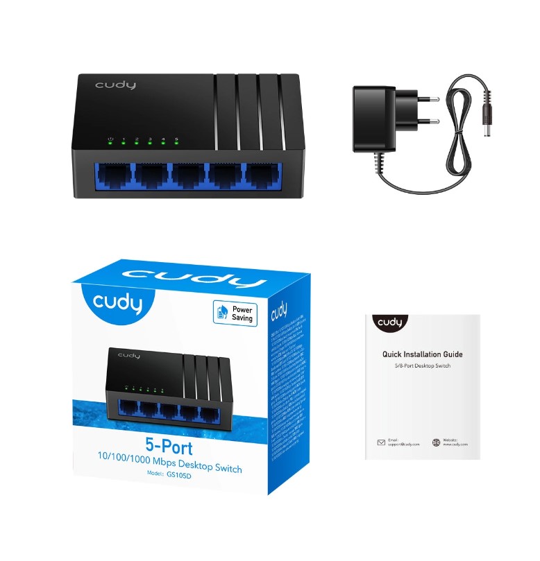SWITCH CUDY 5 PUERTOS GIGABIT