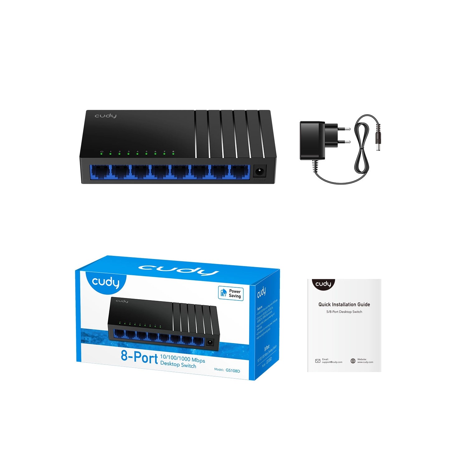 SWITCH CUDY 8 PUERTOS GIGABIT