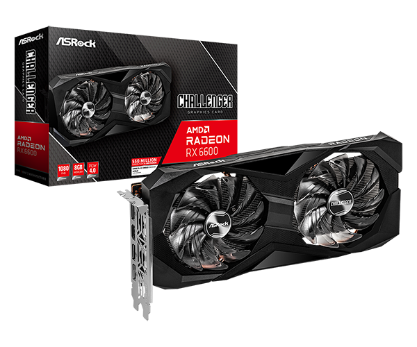 PLACA DE VIDEO ASROCK RADEON RX6600 CHALLENGER DARK 8GB