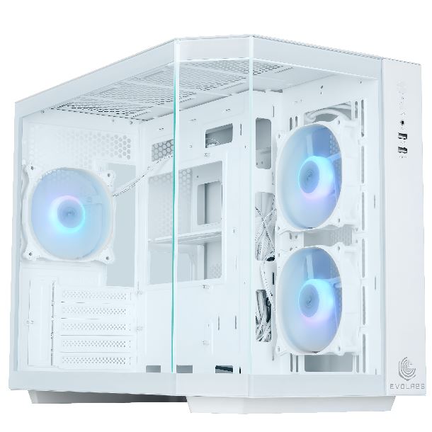 Gabinete Evolabs Primacy White Evo-300mb X3 Fan Argb