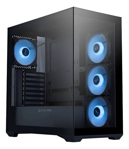 Gabinete Evolabs Progression Evo-300ab X4 Fan Argb