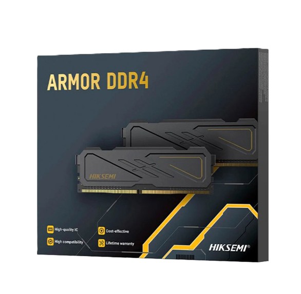 Memoria Ddr4 Hiksemi 16gb 2x8 3200 Mhz Armor C/disipador Black
