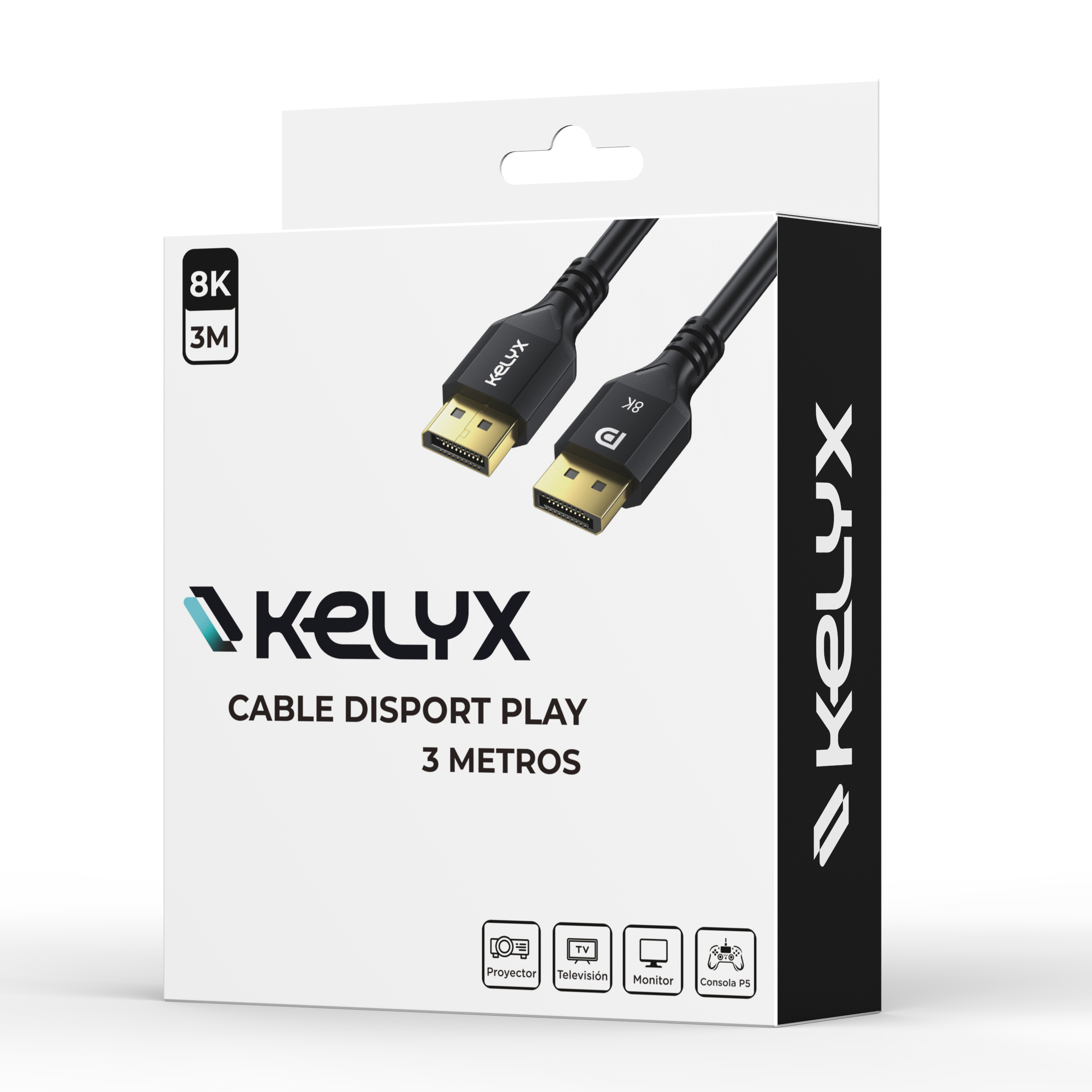 CABLE KELYX DISPLAY PORT 1.4 4K A 120HZ / 8K 60HZ 48GBPS 3 MT