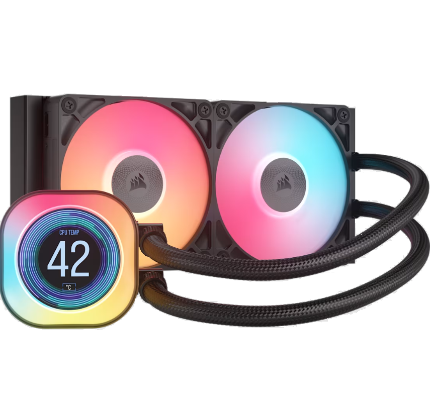 Water Cooling Corsair Icue Link Titan 240 Rx Lcd 2x Cpu Cooler 240mm Black