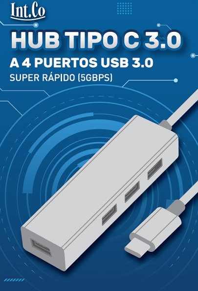 Hub Tipo C A 4 Puertos Usb 3.0