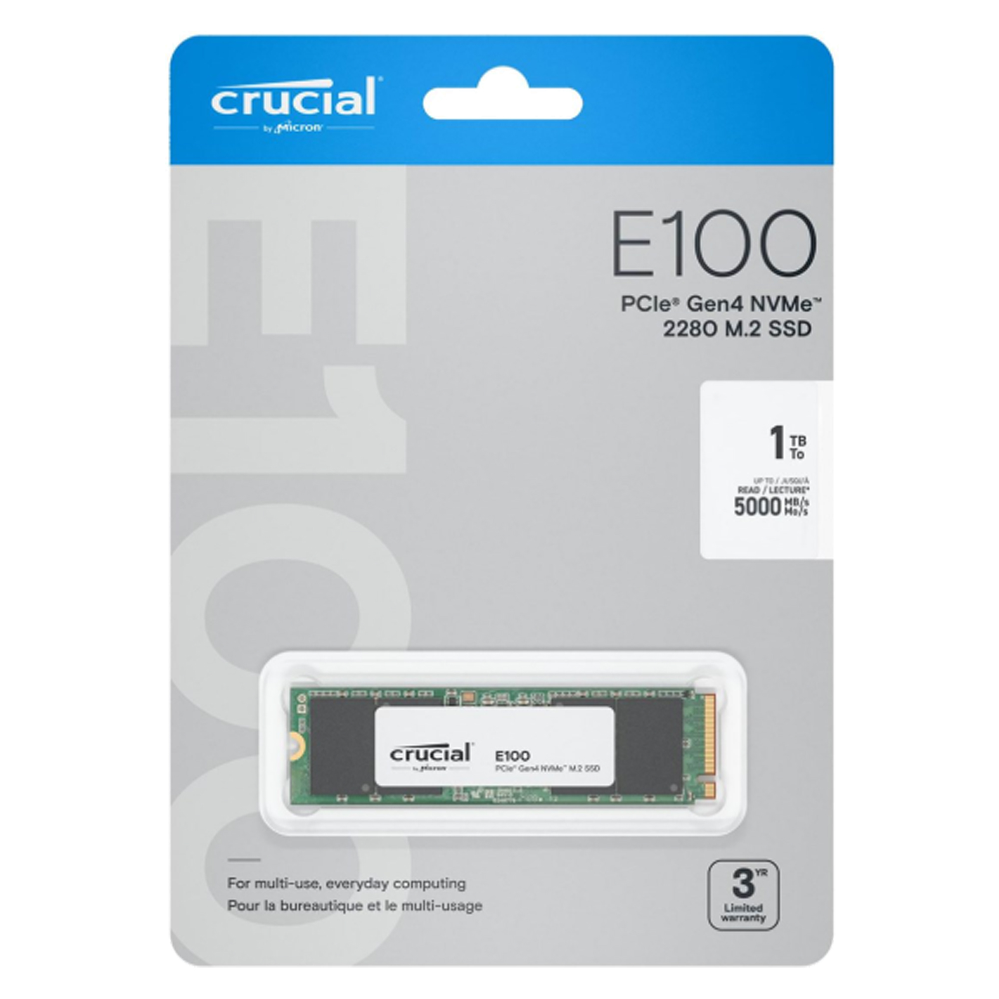 Disco Crucial 1tb E100 Pcie Gen4 2280 Nvme M.2