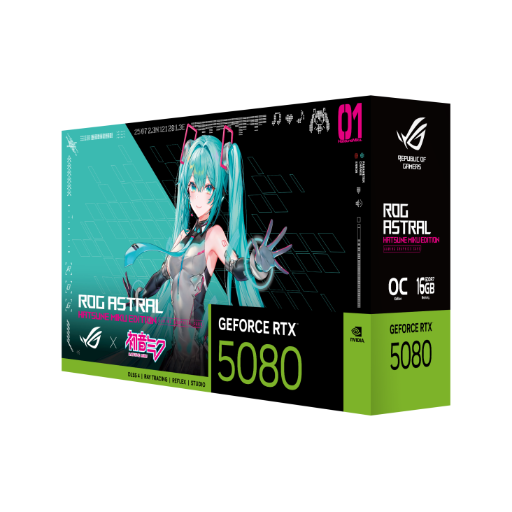 Placa De Video Geforce Rtx 5080 16gb Asus Rog Astral Hatsune Miku Edition Oc Gddr7