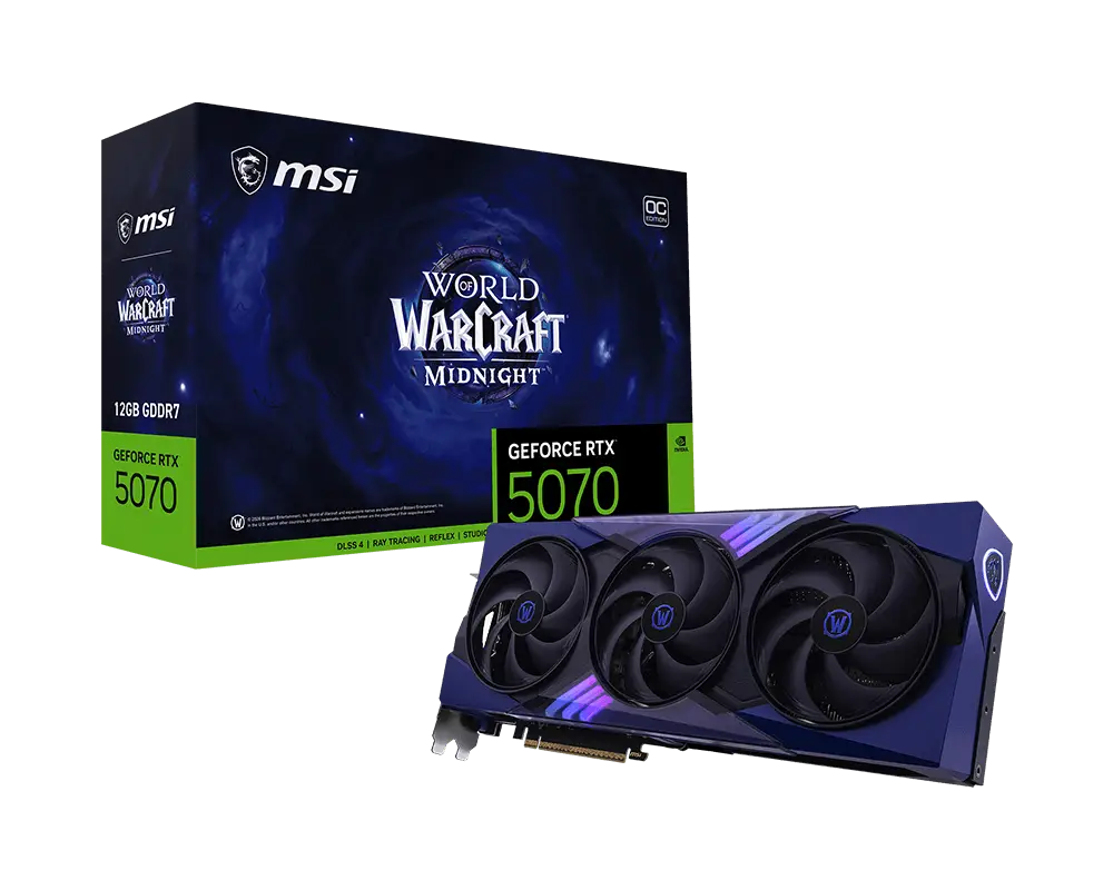 Placa De Video Msi Geforce Rtx 5070 12g World Of Of Warcraft Midnight Void Edition Oc