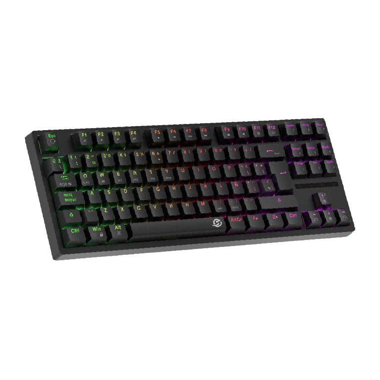 Teclado Mecanico Gamer Solarmax Tri -modo Tkl Switch Rojo Rgb Negro Wireless
