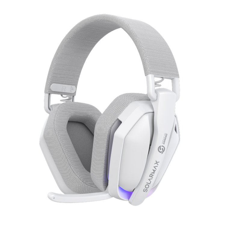 Auricular Solarmax Tri Mode Ultra Lightweight Gaming White Wireless