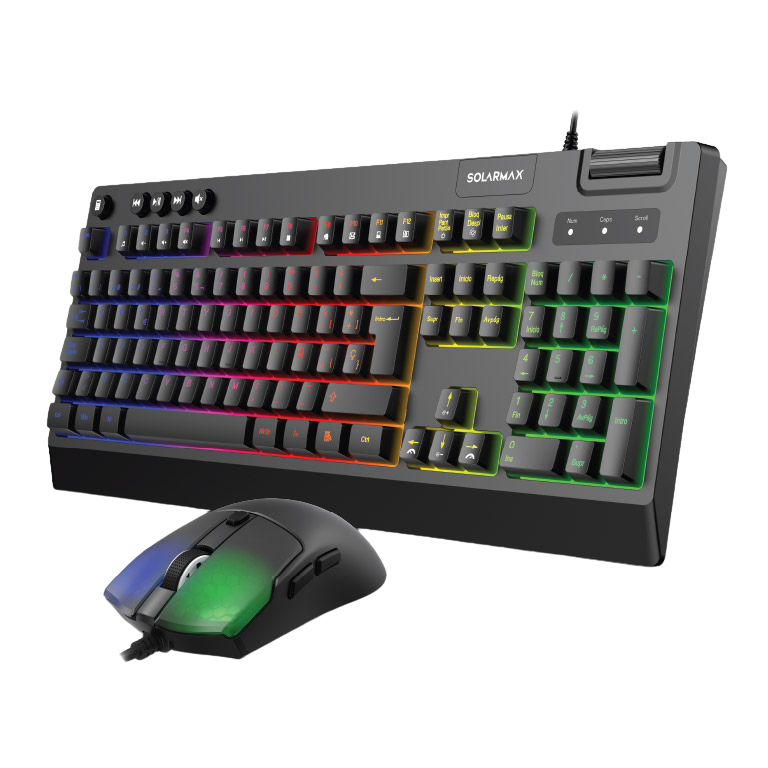 Teclado Y Mouse Combo Gaming Solarmax Wired Rgb 2in1