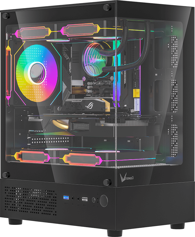 Gabinete Gamer Formula V Line Crystal Z1cm Plus Black Sin 625.699,89 Controladores Rgb (matx, 3 Fans Cosmic 12)