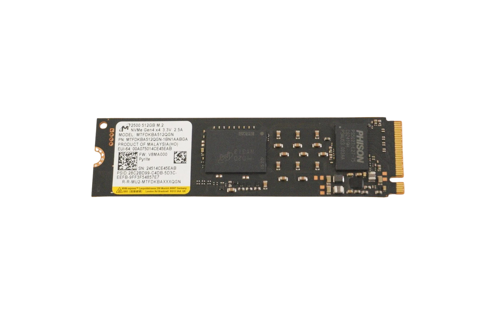 Disco Ssd M.2 Nvme Micron 512gb 2280 Pcie 4.0 Oem