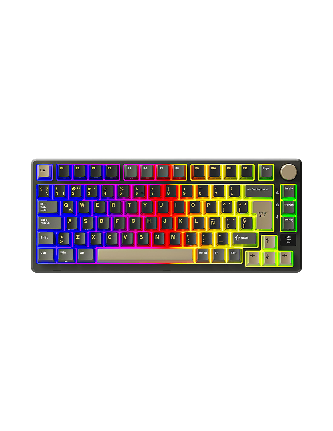 Teclado Royal Kludge Rkm75 Wireless Phantom Switch Brown 75%-