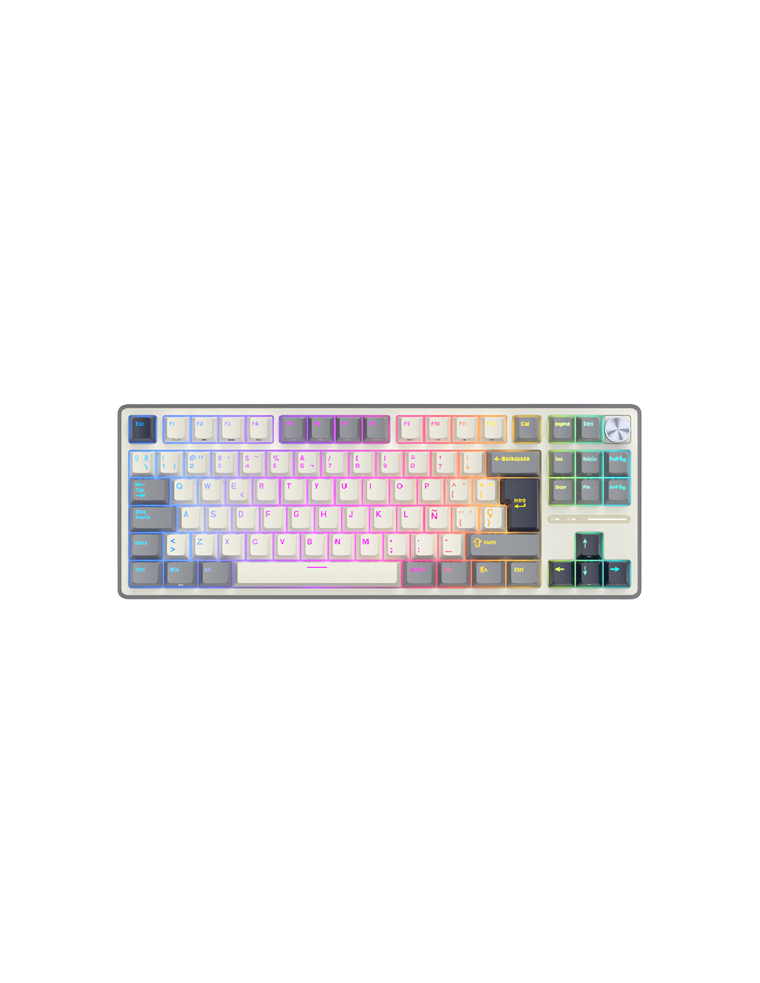 Teclado Royal Kludge Rkr87 Pro Half Grey Switch Brown 75%-