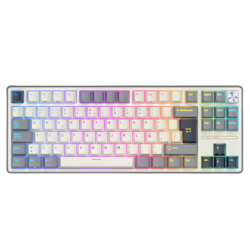 Teclado Royal Kludge Rkr87 Pro Half Grey Switch Creamy 75%-