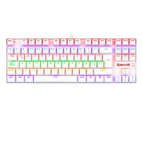 Teclado Redragon Kumara 2 K552 Rainbow Blanco