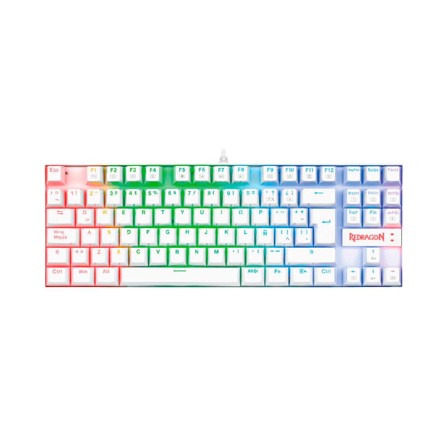 Teclado Redragon Kumara K552 Rgb Blanco