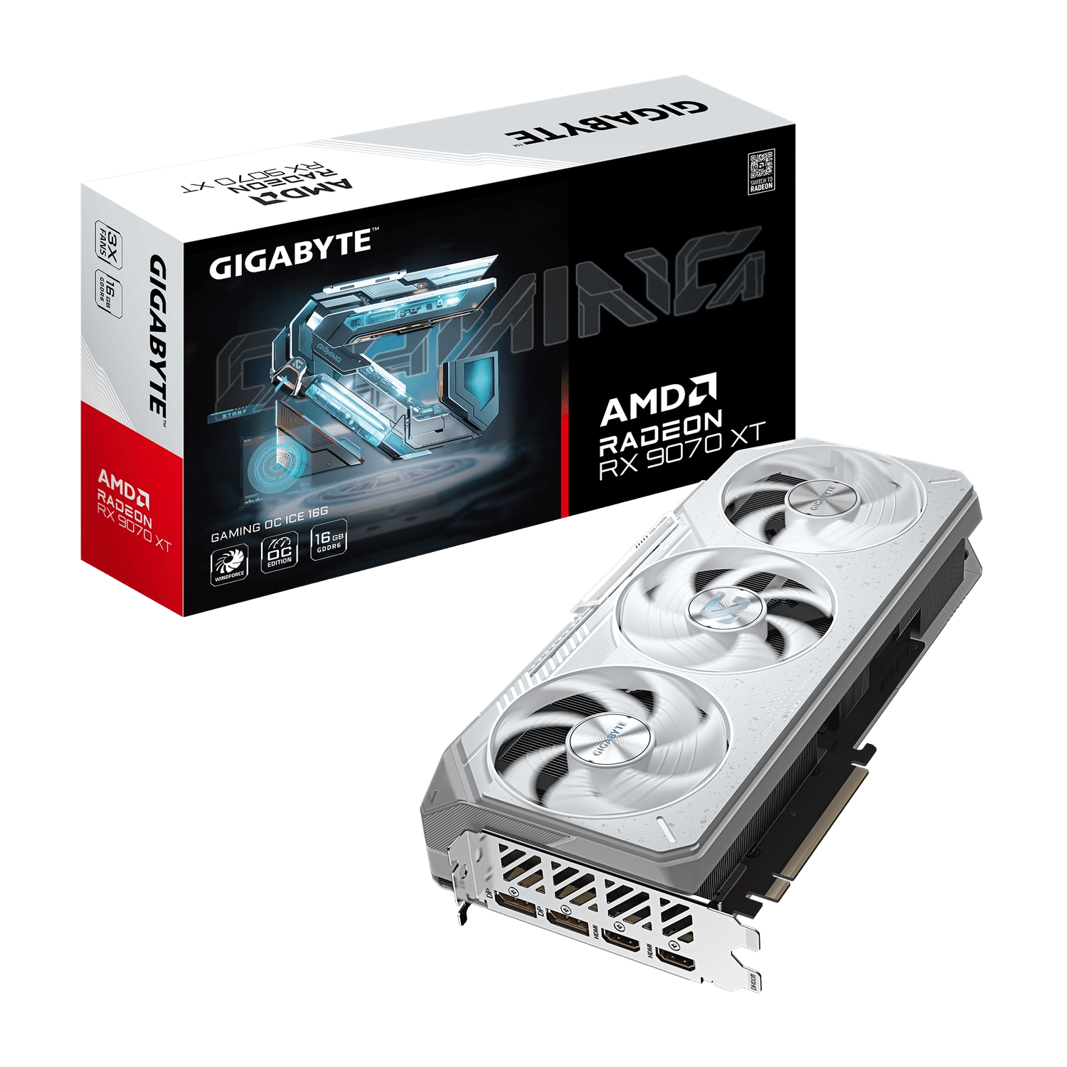 Placa De Video Gigabyte Amd Radeon Rx 9070 Xt Gaming Oc Ice 16g