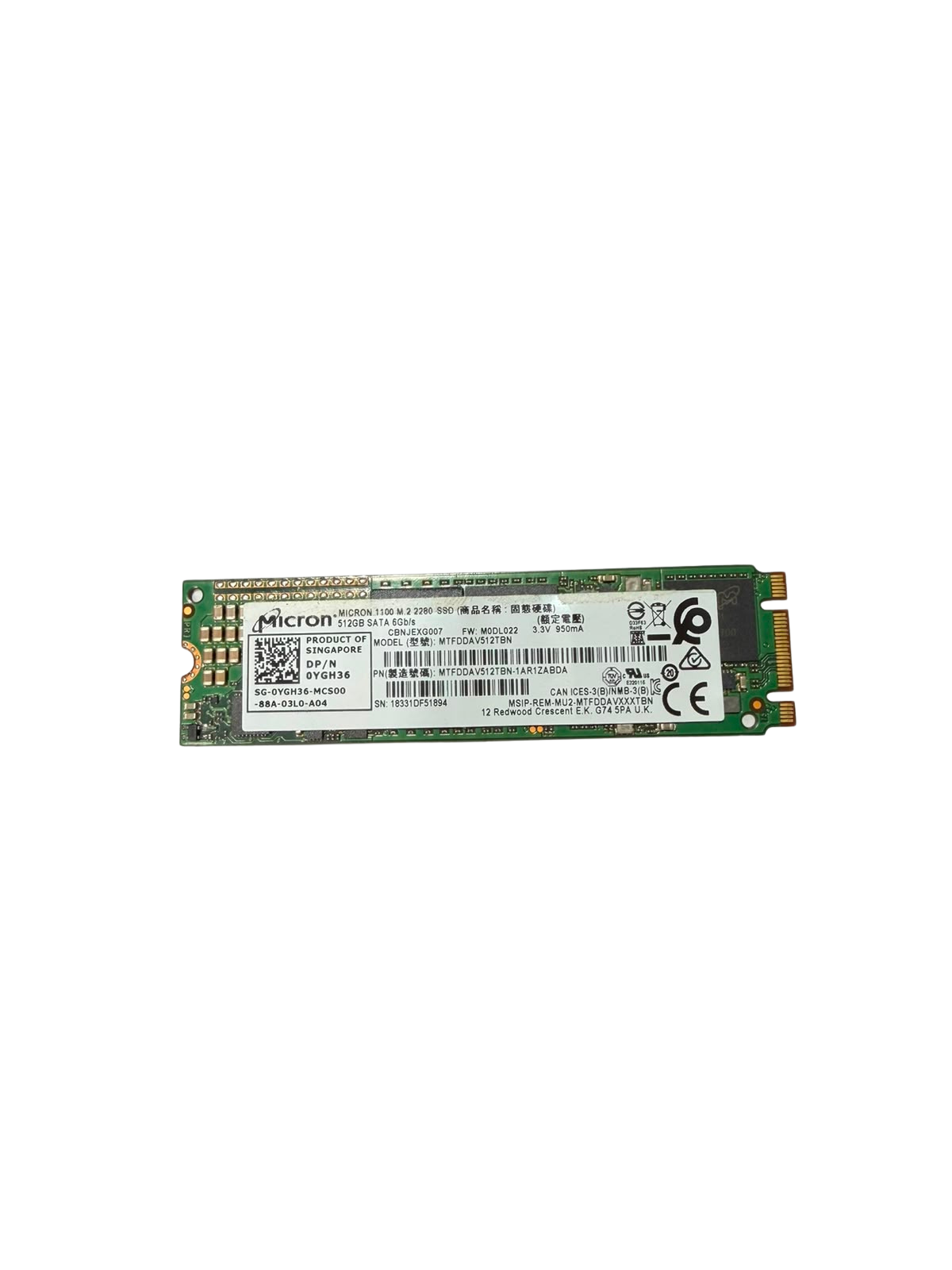 Disco Solido Ssd 512gb M.2 Sata 2280 Oem (samsung,micron,sk Hynix)