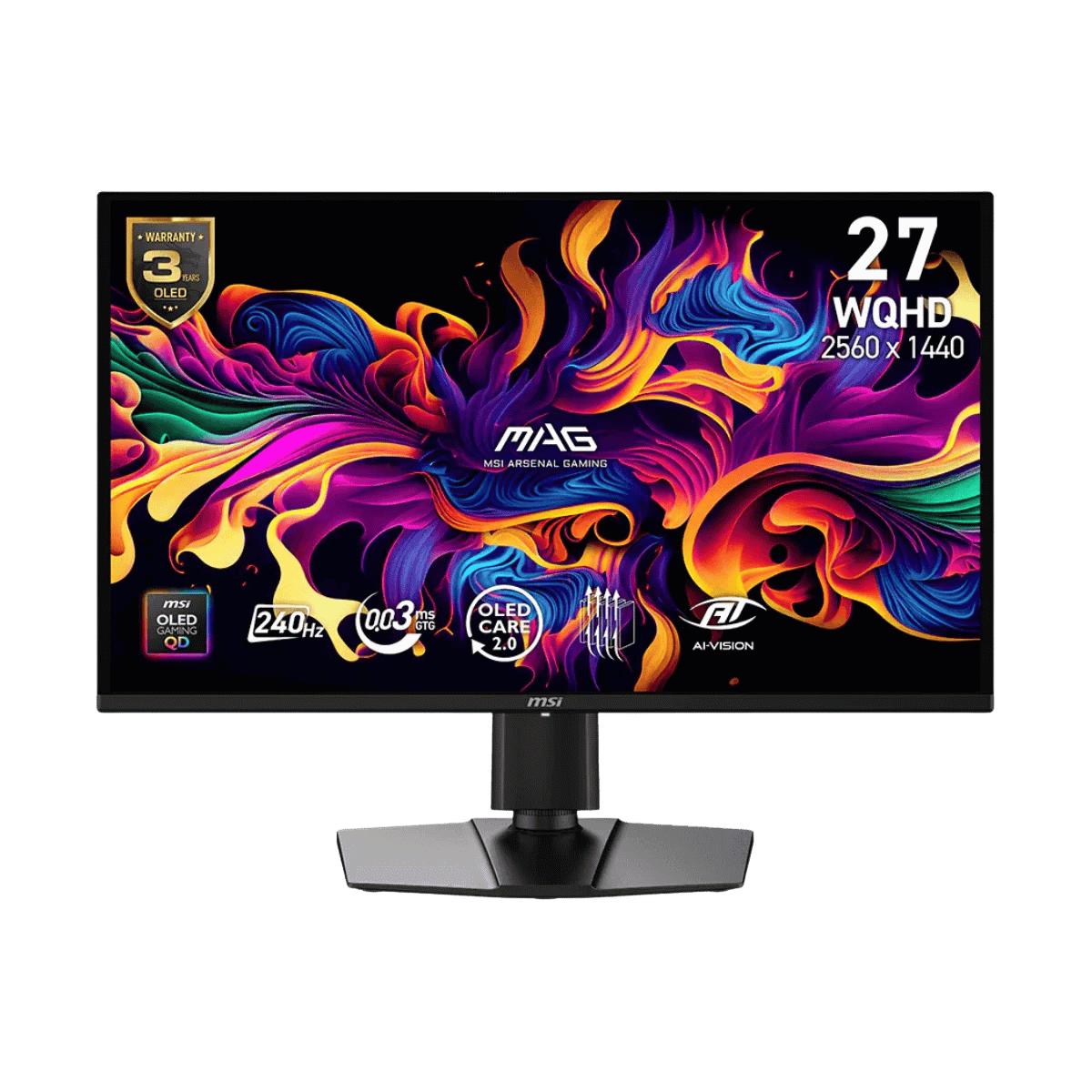 MONITOR GAMER MSI 27" MAG 274QD QHD OLED 240HZ 0.03MS FLAT 2XHDMI + 1XDP (II)