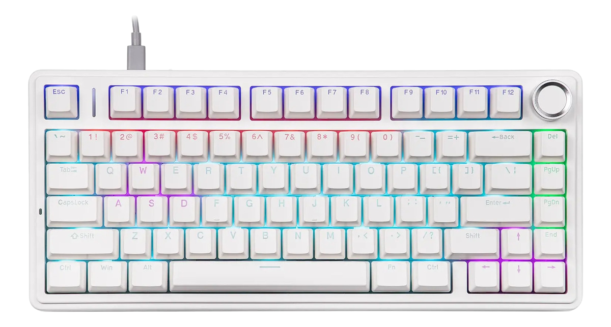 TECLADO AULA F75 WIRED BLANCO 75% SW RED INGLES MECANICO CABLEADO