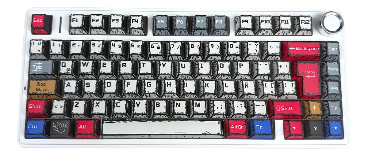 TECLADO AULA F75 COMIC MECANICO TRIMODO WIRELESS 75% RGB SW REAPER ESPAÑOL