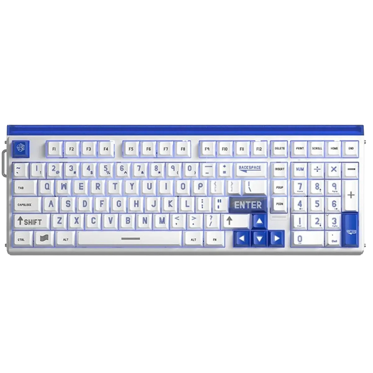 Teclado Aula Hero 99 He White Blue Sw Wing Chun Teclado Mecanico Magnetico 99% Ingles Usb 8khz 0.05mm