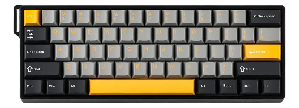 Teclado Aula Win60he Max Dark Grey/light Grey/yellow Sw Wing Chun InglÉs Magnetico