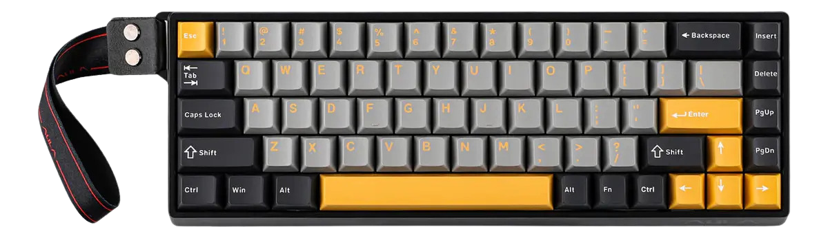 Teclado Aula Win68he Max Black Grey Yellow Sw Greywood Ingles Magnetico