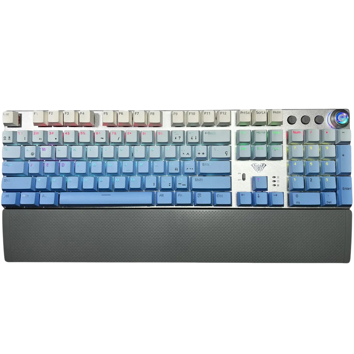 Teclado Aula F2088air Azul Degrade Sw Brown InglÉs