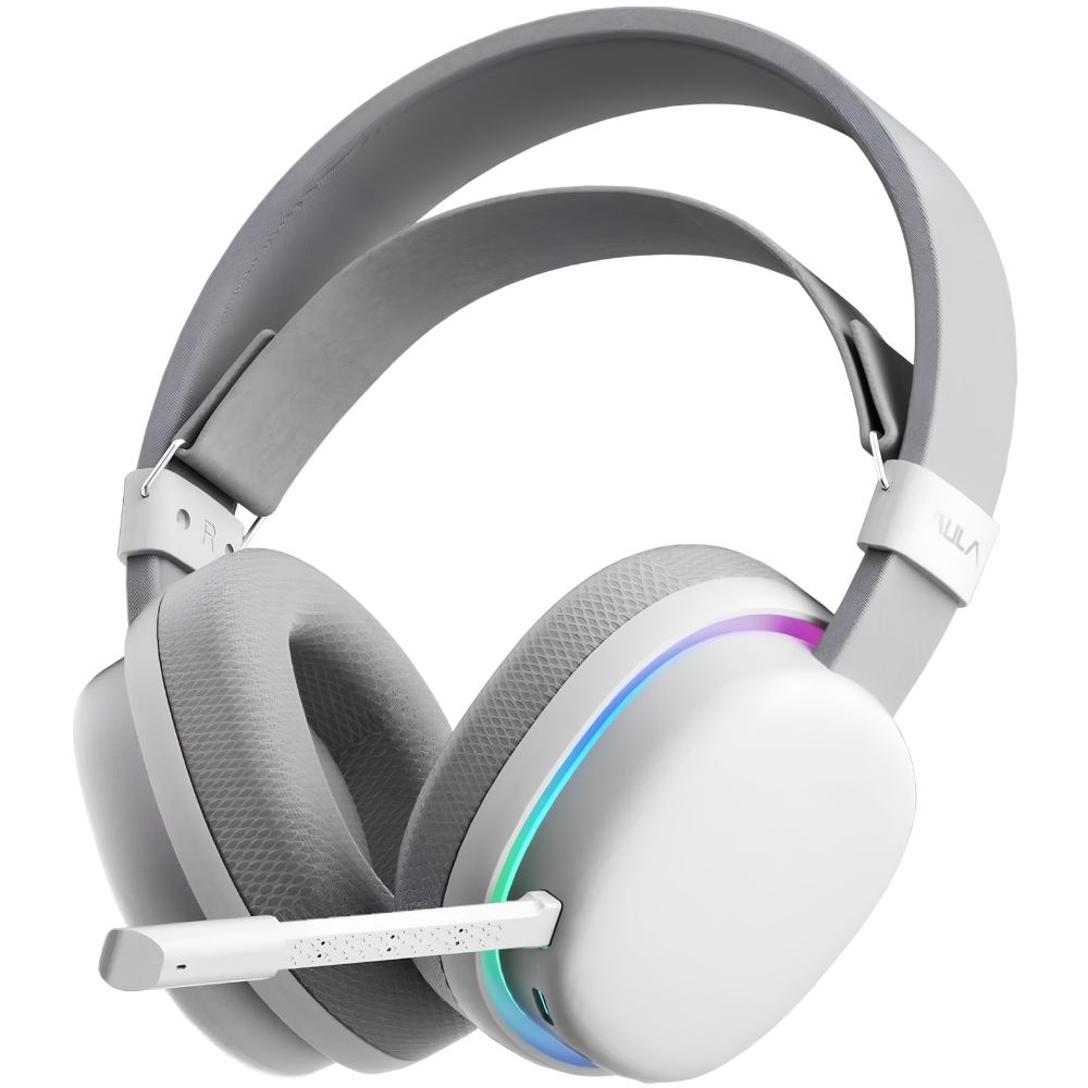 AURICULAR AULA G7 WHITE RGB IINALAMBRICO USB BLUETOOTH CABLEADO BLANCO RGB SURROUND VINCHA AUTOAJUSTABLE