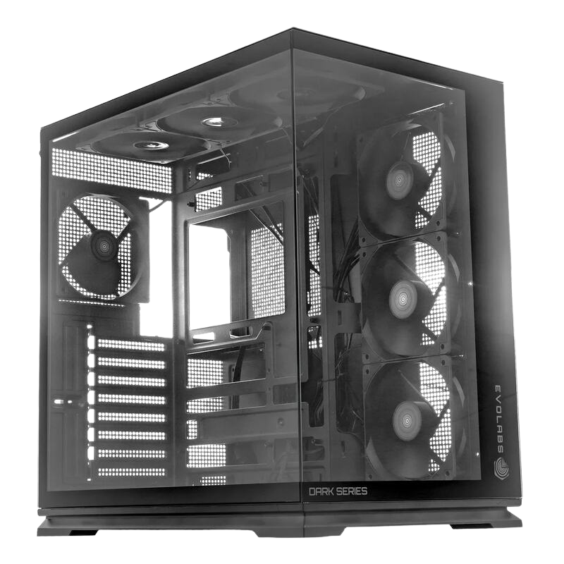 Gabinete Evolabs Luma X Dark Evo-325ab Con 7 Ventiladores Argb