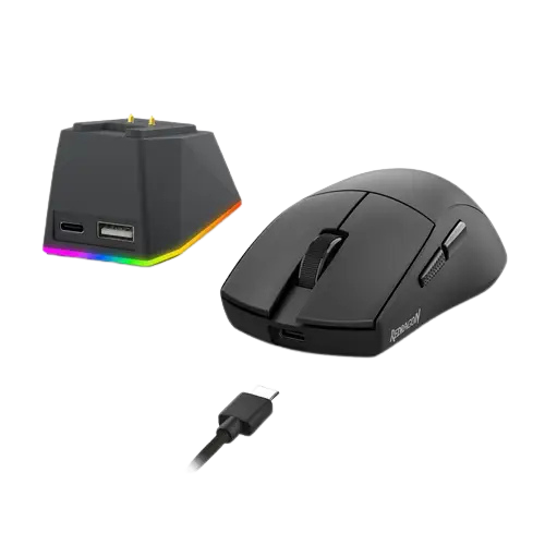 MOUSE REDRAGON KING ULTRA M999 WIRELESS 2.4GHZ BLUETOOTH 5.1 BLACK BASE RECARGABLE RGB 54GR