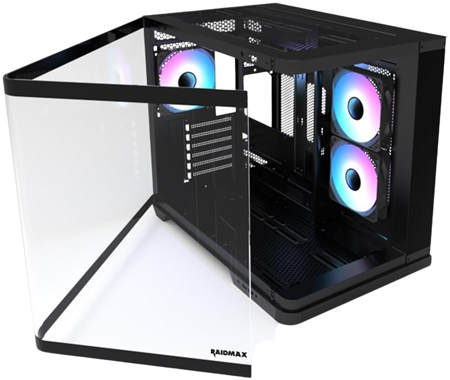 Gabinete Gamer Raidmax Infinita I630 Black Atx Fishtank Curved Glass Argb