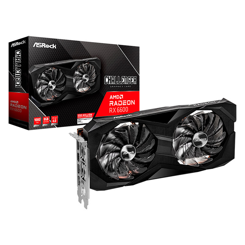 Placa De Video Radeon Rx 6600 Challenger D 8gb Asrock