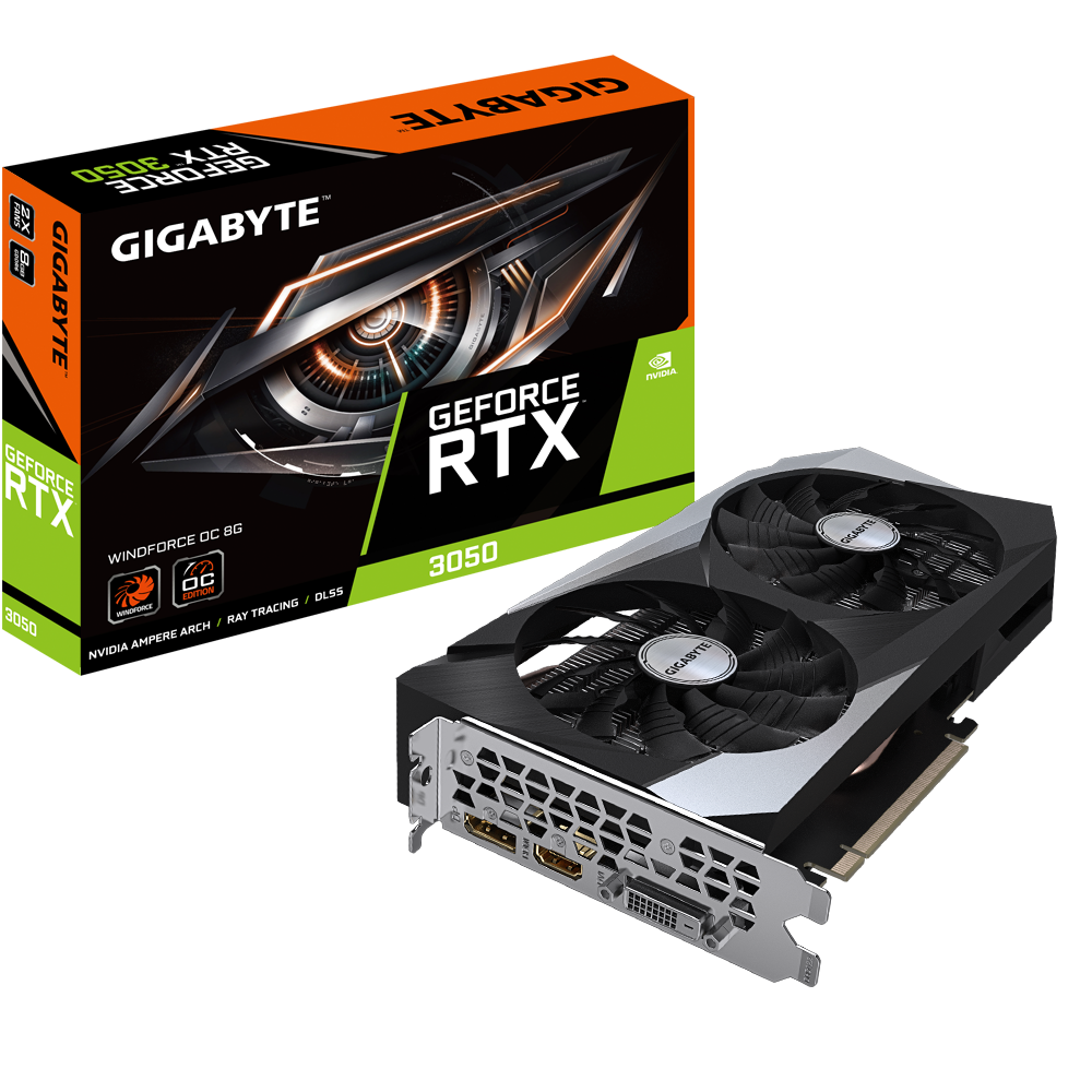 Placa De Video Gigabyte Nvidia Geforce Rtx 3050 Windforce Oc 8g
