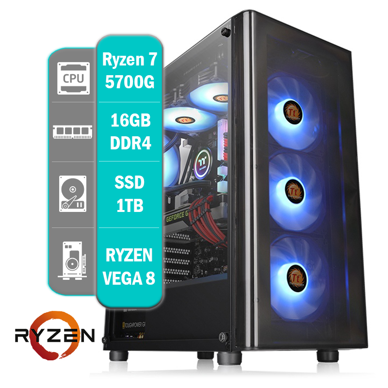 PC GAMER AMD RYZEN 7 5700G - 16GB - 1TB SSD