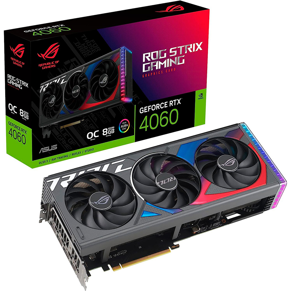 PLACA DE VIDEO ASUS NVIDIA GEFORCE RTX 4060 OC 8GB ROG STRIX