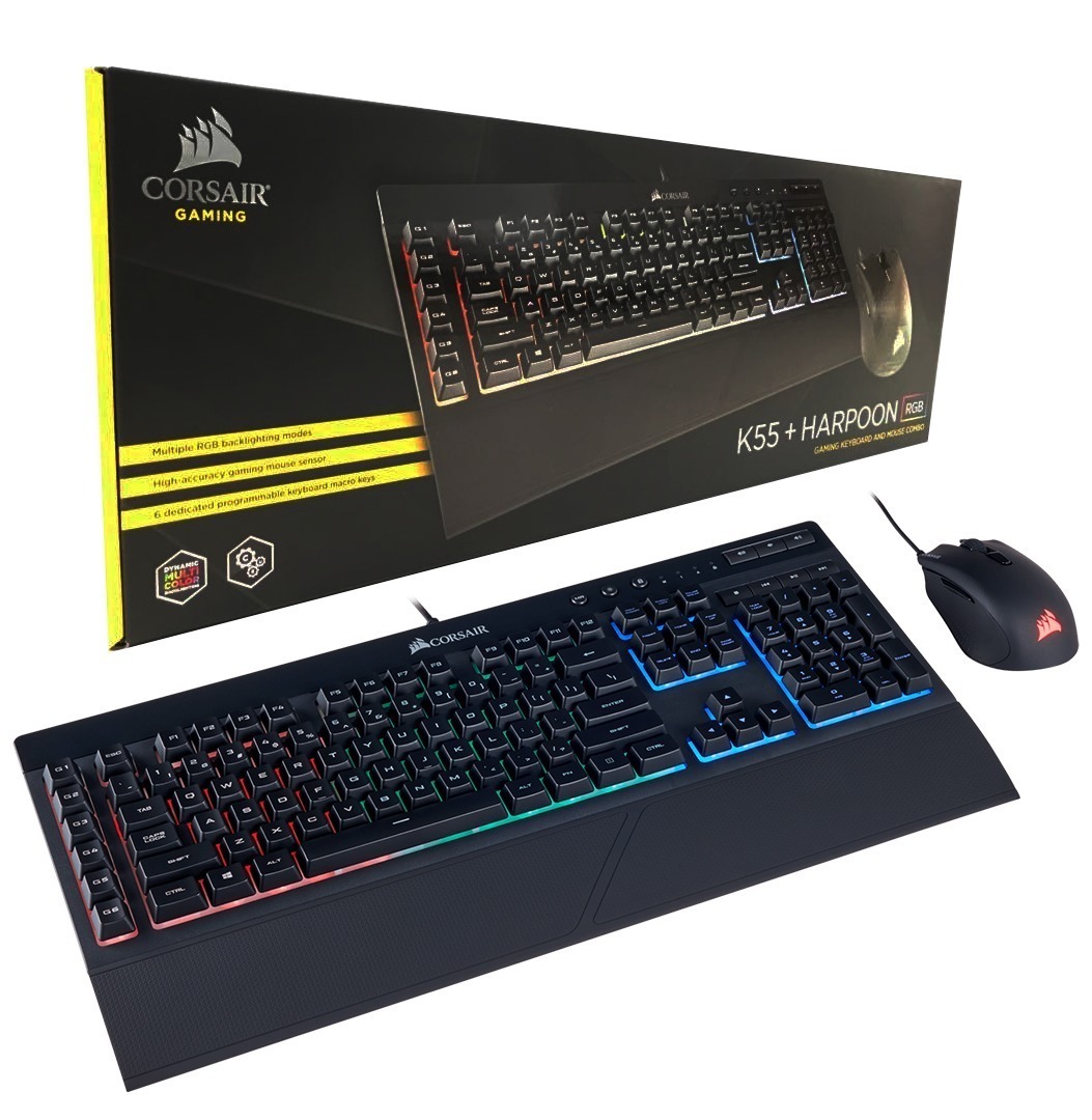 Kit Teclado Mouse Harpoon + K55 Corsair HyperGAMING