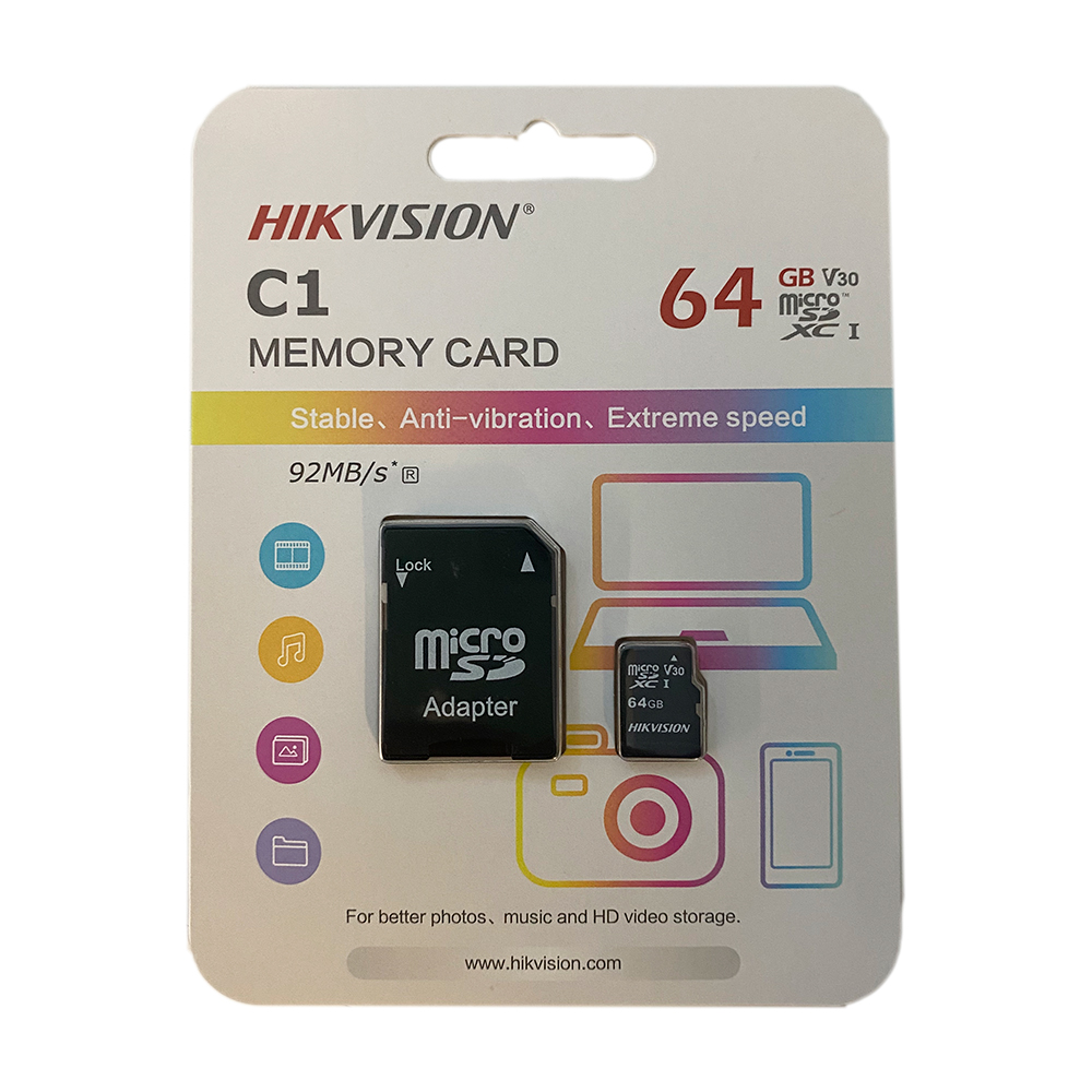 MEMORIA MICRO SD 64GB CLASE 10 C1 ADAPTADOR HIKVISION