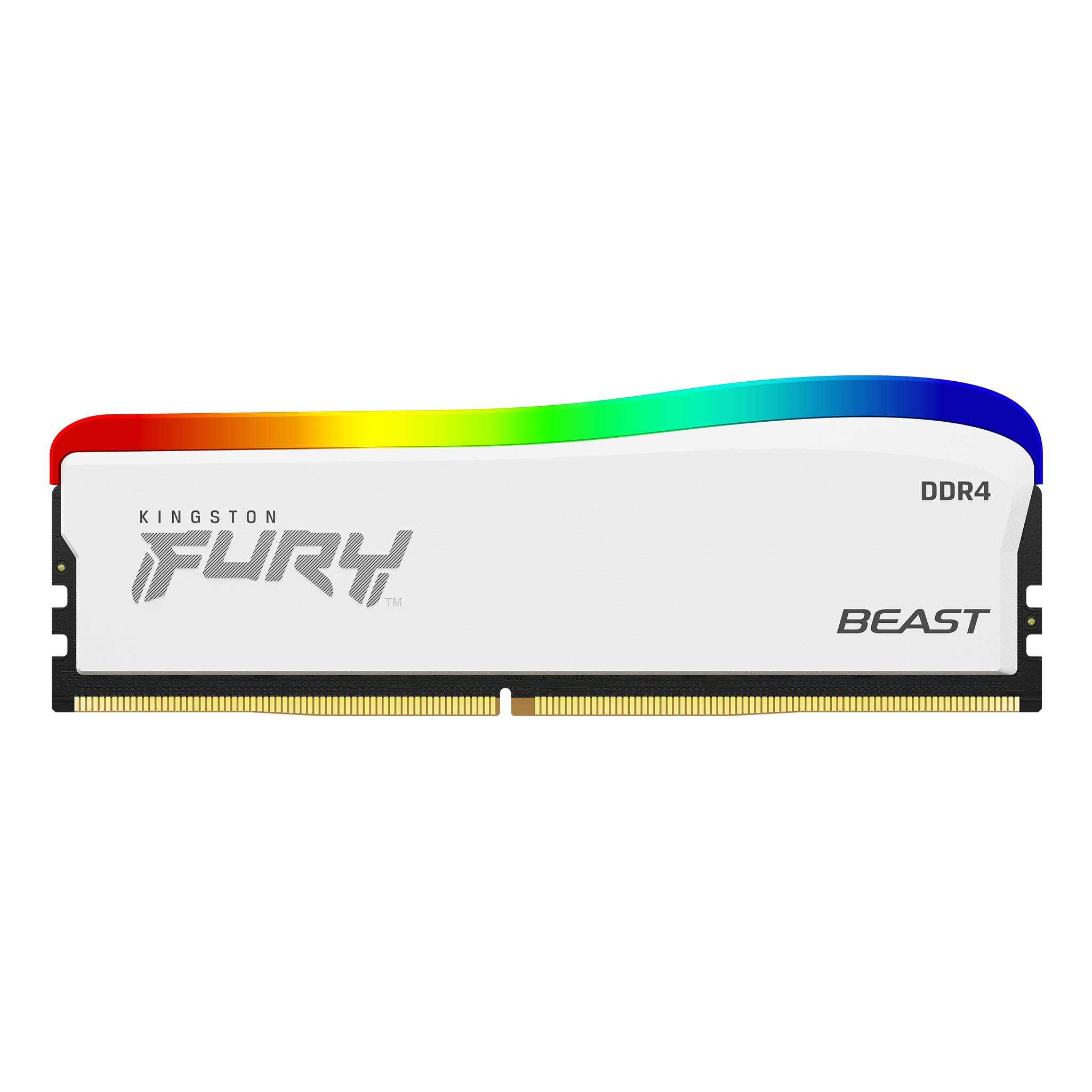 MEMORIA 8GB 3600MHZ DDR4 FURY BEAST WHITE RGB KINGSTON