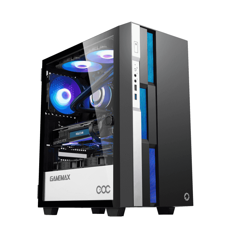 GABINETE BRUFEN C3 BW TG BLACK WHITE FAN X1 ARGB GAMEMAX