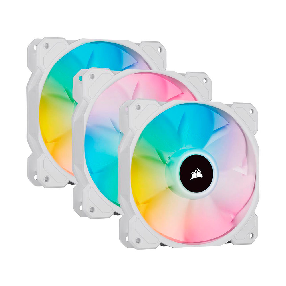 Cooler Fan Icue Sp120 Rgb Elite Pack X3 White 120mm Corsair