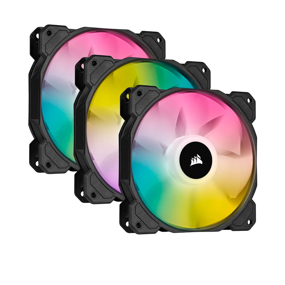 Cooler Fan Icue Sp120 Rgb Elite Pack X3 Black 120mm Corsair