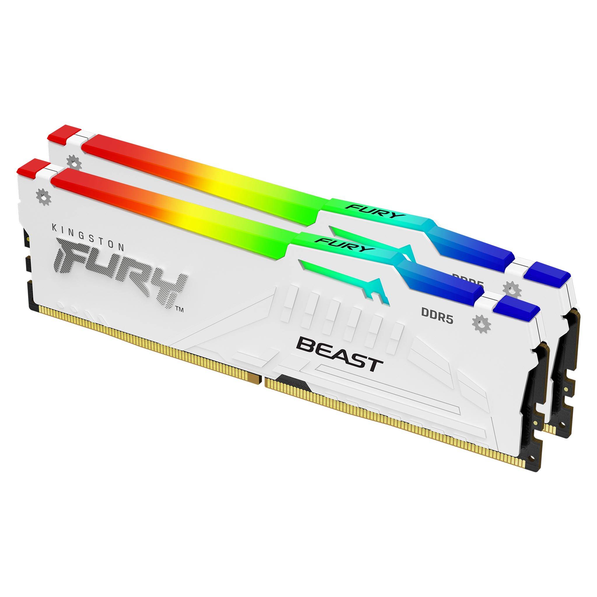 MEMORIA 32GB 2X16 6000MHZ DDR5 FURY BEAST WHITE RGB EXPO KINGSTON
