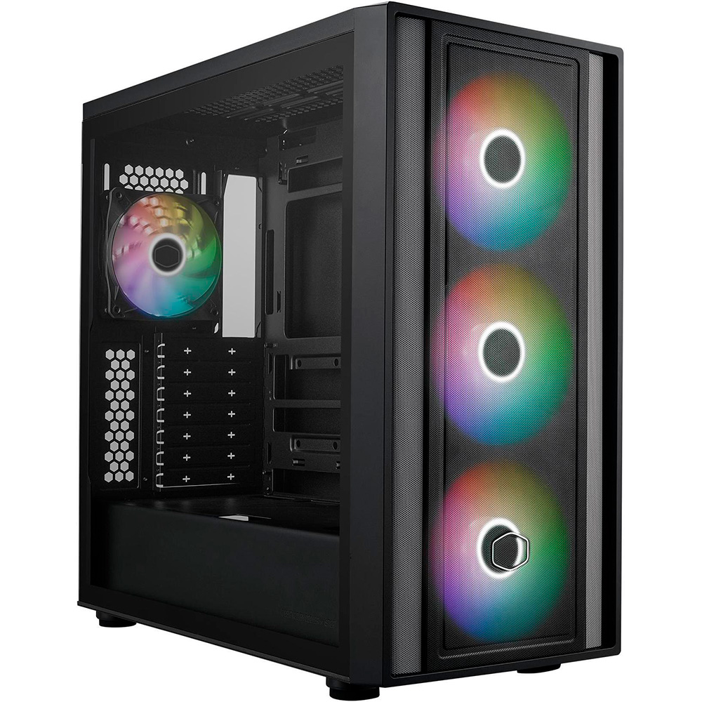 GABINETE MASTERBOX 600 TG FANS X4 ARGB BLACK COOLER MASTER