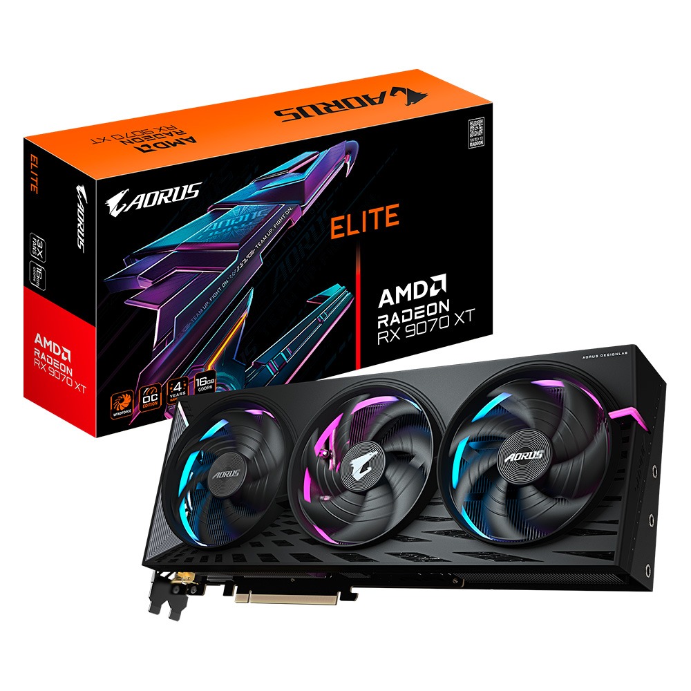 PLACA DE VIDEO AORUS RADEON RX 9070 XT ELITE 16G GIGABYTE