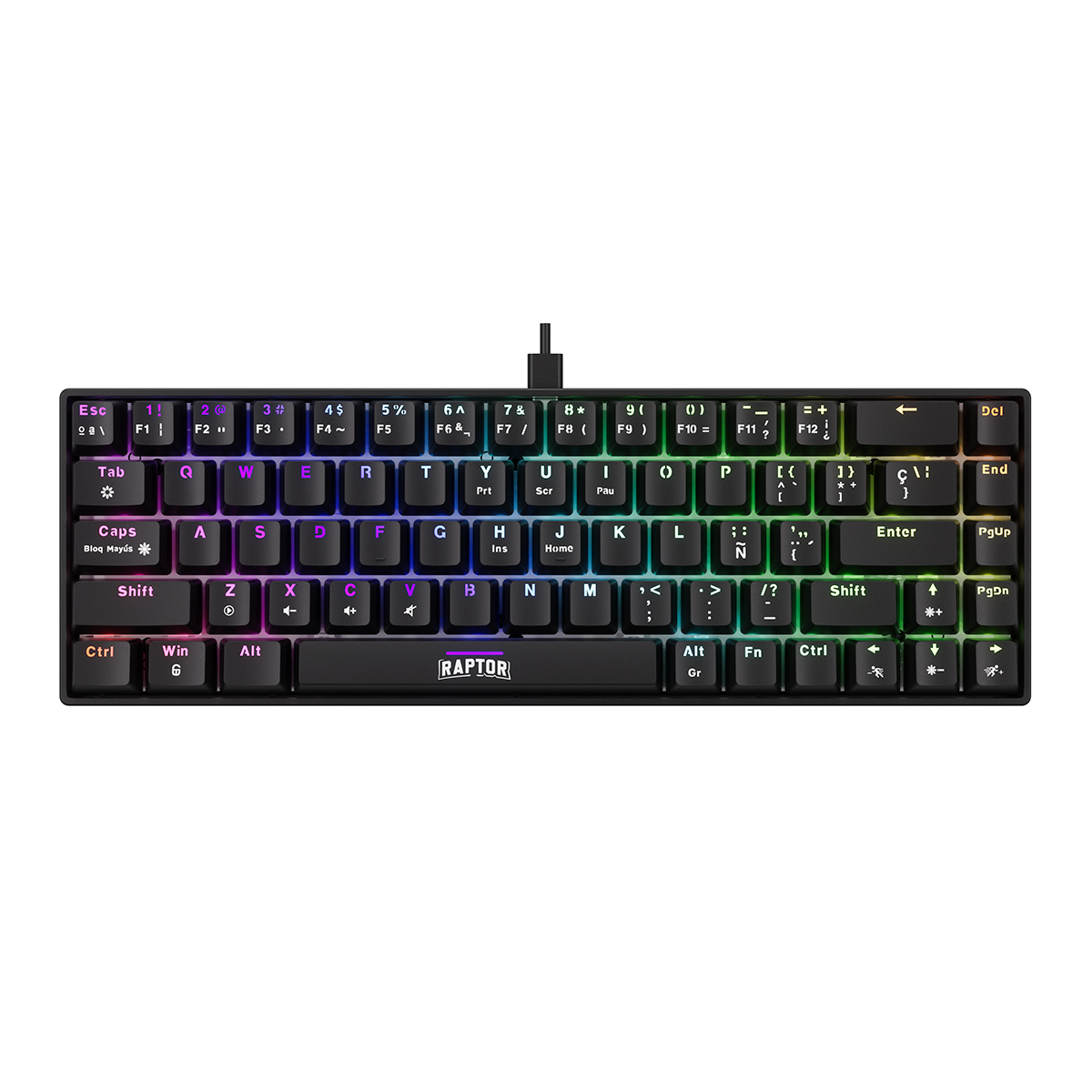 TECLADO RAPTOR FIRECLAW M68 MECANICO RETROILUMINADO SW RED OUTEMU
